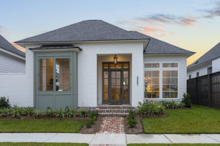 Exterior of new construction home on Lot 27 of The Lakes at Harveston